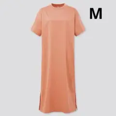 UNIQLO ユニクロ　マーセライズコットンロングTワンピース　半袖　M ピンク