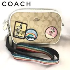 COACH クロスボディ ポーチ シグネチャー キャンパス ミニーマウス