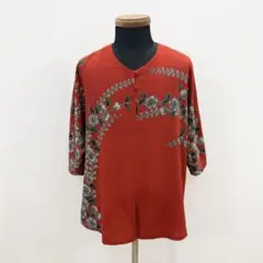 勝進企画　ちりめん　日本製　トップス　ブラウス