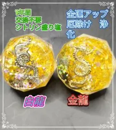 金龍と白龍入り1年間交換不要盛り塩　シトリン金運　対人運アップ　厄除け　魔除け