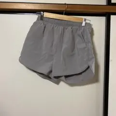 グレー ショートパンツ ゴムウエスト サイドポケット