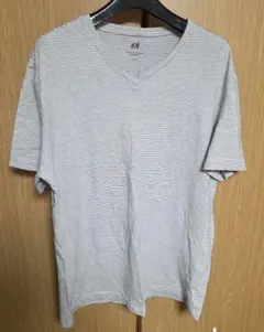 【美品】H&M Vネック Tシャツ ストライプ