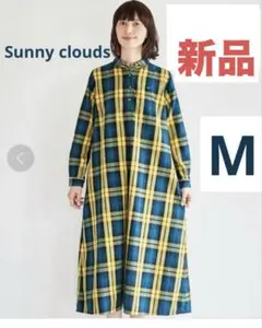 新品✨サニークラウズ ｐｏｎさんのヘリンボーンチェックワンピース 秋冬 M