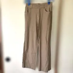 Deague ブラウンストレートパンツ　テロテロ素材　ストレッチ