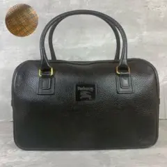 バーバリー ハンドバッグ シャドーホース ノバチェック レザー 黒