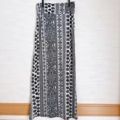 rue21 ペイズリー柄ロングスカート ブラックホワイト