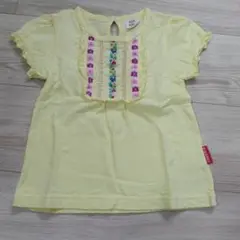 Kiccoly イエロー刺繍Tシャツ 100cm