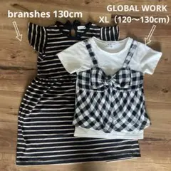 ワンピース　ブランシェス　130cm Tシャツ　グローバルワーク　XL 女の子