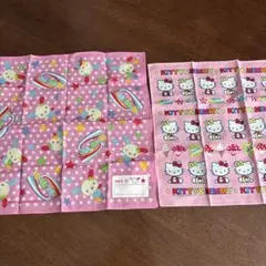 平成レトロ　サンリオハンカチ　ウサハナ　キティ　2枚　新品