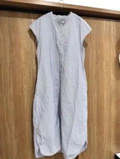 無印ストライプシャツワンピース