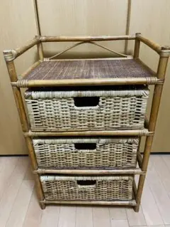藤 ラタン チェスト 3段 引き出し