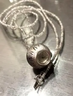 ブッヘラー　時計　ペンダント　ネックレス　球体　シルバー