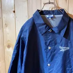SS352 Reebok 裏地メッシュ コーチ ジャケット ネイビー メンズ M