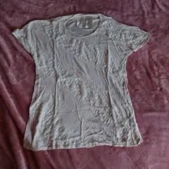 ☆美品☆タイ製　螺旋状ドット模様 半袖Tシャツ クリーム色