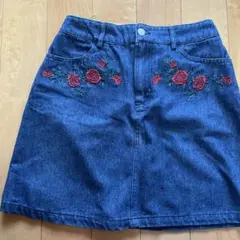 刺繍付きデニムミニスカート Mサイズ