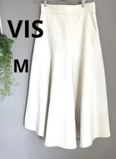 【美品】Vis フレアロングスカート　オフホワイト　上品