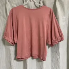 ピンク バルーン袖 Tシャツ