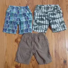 柔らか生地◎チェック柄などショートパンツ3点セット