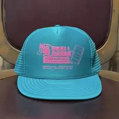 デッドストック　メッシュキャップ　エメラルドグリーン　企業系　トラッカー　未使用