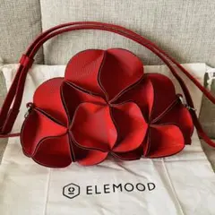 37）ELEMOOD 幾何学的なお花の丸い2wayバッグ ホワイト