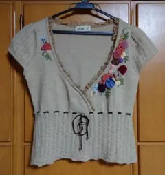 刺繍フレンチスリーブベスト/ジレ