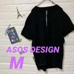 ASOS DESIGN ブラック Tシャツ ジッパー付き 【M】