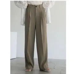 セレクトモカ　ハイウエストセンタープレススラックス　XS ダークベージュ