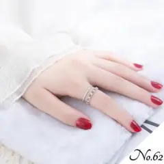 【新品】チェーンラインストーンリング アクセサリー 指輪 シルバー レディース