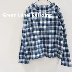 チェック柄ハイネック長袖シャツ