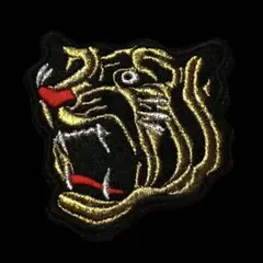 刺繍アイロンワッペン　金虎　阪神タイガース　銀ラメ　応援ユニホーム　応援グッズ