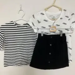 まとめ売り！ ストライプTシャツとミニスカートセット