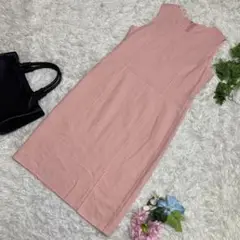 極美品　SPADACINI ノースリーブワンピース　サーモンピンク　42 XL