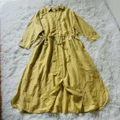 URBAN RESEARCH イエロー シャツワンピース　綿シルク