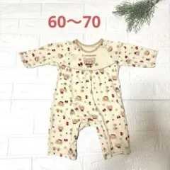 60〜70cm クマ柄 長袖ロンパース