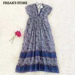 FREAK'S STORE パネル プリント 総柄 ワンピース インド綿