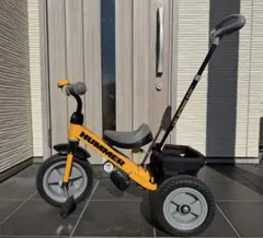 【土日限定SALE】HUMMER 三輪車 自転車 ハマー 手押し棒付き ハマー トライサイクル3 子供三輪車 FD-TZ イエロー ハンドル