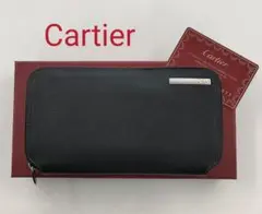 ABX36 カルティエ 美品 サントス ラウンドファスナー長財布 箱付き