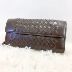 【現品限り】BOTTEGA VENETA 長財布 イントレチャート ブラウン