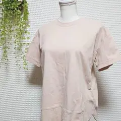 ☆ De (F) カットオフ クルーネック 半袖 Tシャツ ライトベージュ