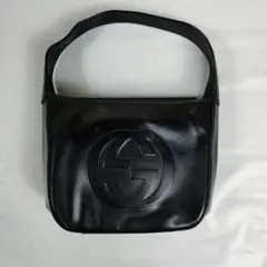 old Gucci ミニバッグ ブラック エナメルレザー 修理必要 訳あり