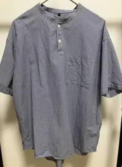 【size XL】無印良品 和紙混スタンドカラーシャツ