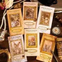 金色の年シリーズレトロヨーロッパ風PETステッカー RT563