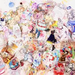♡NO.11 断捨離 海外マステ 600枚 装飾 人物petテープ フレーク ♡