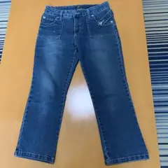 フェリシモ　リブインコンフォート デニムブルー ストレートパンツ　MP
