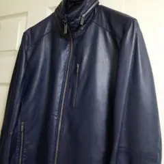 Calvin Klein 革ジャケット ブルー