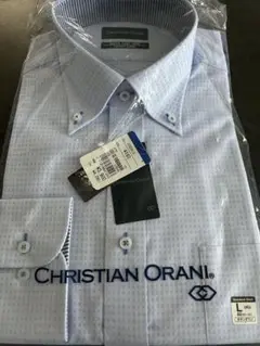 CHRISTIAN ORANI ドット柄長袖ワイシャツ L
