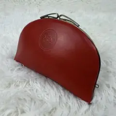 【未使用級】ウエストミンスター がま口 財布 マルチケース ロゴ レッド レザー