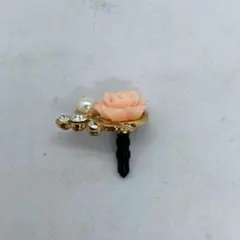 ピンクバラのイヤホンジャックアクセサリー