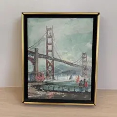 ヴィンテージ アクリルペイント ゴールデンゲートブリッジ 風景画