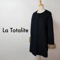 C70ラトータリテLaTotalite天然ラビットファーロングコート毛皮ウール